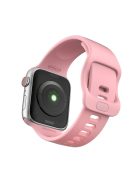 For Apple Watch Series 10 46mm / Ultra 2 Ultra 49mm / 9 8 7 45mm / SE (2023) SE (2022) SE 6 5 4 44mm / 3 2 1 42mm Silicone Smart Watch Band  - Pink