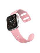 For Apple Watch Series 10 46mm / Ultra 2 Ultra 49mm / 9 8 7 45mm / SE (2023) SE (2022) SE 6 5 4 44mm / 3 2 1 42mm Silicone Smart Watch Band  - Pink