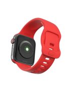 For Apple Watch Series 10 46mm / Ultra 2 Ultra 49mm / 9 8 7 45mm / SE (2023) SE (2022) SE 6 5 4 44mm / 3 2 1 42mm Silicone Smart Watch Band  - Red