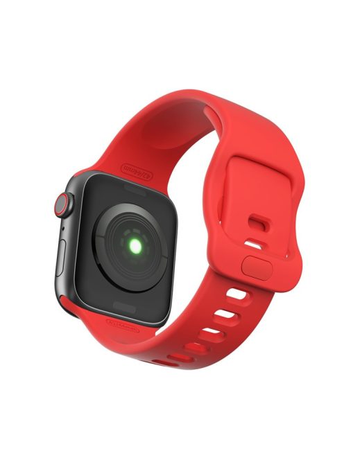 For Apple Watch Series 10 46mm / Ultra 2 Ultra 49mm / 9 8 7 45mm / SE (2023) SE (2022) SE 6 5 4 44mm / 3 2 1 42mm Silicone Smart Watch Band  - Red