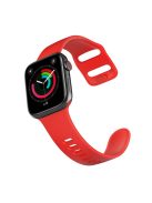 For Apple Watch Series 10 46mm / Ultra 2 Ultra 49mm / 9 8 7 45mm / SE (2023) SE (2022) SE 6 5 4 44mm / 3 2 1 42mm Silicone Smart Watch Band  - Red