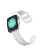 For Apple Watch Series 10 46mm / Ultra 2 Ultra 49mm / 9 8 7 45mm / SE (2023) SE (2022) SE 6 5 4 44mm / 3 2 1 42mm Silicone Smart Watch Band  - White