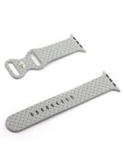 For Apple Watch Series 10 46mm / Ultra 2 Ultra 49mm / 9 8 7 45mm / SE (2023) SE (2022) SE 6 5 4 44mm / 3 2 1 42mm Silicone Watch Strap Woven Texture Adjustable Wristband Replacement - Grey