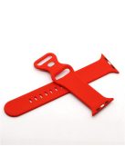 For Apple Watch Series 10 46mm / Ultra 2 Ultra 49mm / 9 8 7 45mm / SE (2023) SE (2022) SE 6 5 4 44mm / 3 2 1 42mm Silicone Watch Strap Woven Texture Adjustable Wristband Replacement - Red