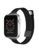 For Apple Watch Series 10 46mm / Ultra 2 Ultra 49mm / 9 8 7 45mm / SE (2023) SE (2022) SE 6 5 4 44mm / 3 2 1 42mm Smart Watch Strap Milanese Metal Replacement Watch Band - Black