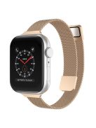 For Apple Watch Series 10 46mm / Ultra 2 Ultra 49mm / 9 8 7 45mm / SE (2023) SE (2022) SE 6 5 4 44mm / 3 2 1 42mm Smart Watch Strap Milanese Metal Replacement Watch Band - Rose Gold