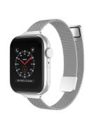 For Apple Watch Series 10 46mm / Ultra 2 Ultra 49mm / 9 8 7 45mm / SE (2023) SE (2022) SE 6 5 4 44mm / 3 2 1 42mm Smart Watch Strap Milanese Metal Replacement Watch Band - Silver