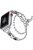 For Apple Watch Series 10 46mm / Ultra 2 Ultra 49mm / 9 8 7 45mm / SE (2023) SE (2022) SE 6 5 4 44mm / 3 2 1 42mm Stretch Jewelry Wristband Stainless Steel Watch Strap for Women Girls - Silver / Black