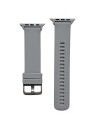 For Apple Watch Series 10 46mm / Ultra 2 Ultra 49mm / 9 8 7 45mm / SE (2023) SE (2022) SE 6 5 4 44mm / 3 2 1 42mm Textured Silicone Watch Strap Adjustable Pin Buckle Wrist Band Replacement - Grey