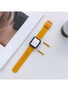 For Apple Watch Series 10 46mm / Ultra 2 Ultra 49mm / 9 8 7 45mm / SE (2023) SE (2022) SE 6 5 4 44mm / 3 2 1 42mm Textured Silicone Watch Strap Adjustable Pin Buckle Wrist Band Replacement - Orange