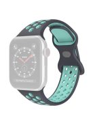 For Apple Watch Series 10 46mm / Ultra 2 Ultra 49mm / 9 8 7 45mm / SE (2023) SE (2022) SE 6 5 4 44mm / 3 2 1 42mm Watch Band, Size: S / M - Dark Grey / Teal Green