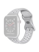 For Apple Watch Series 10 46mm / Ultra 2 Ultra 49mm / 9 8 7 45mm / SE (2023) SE (2022) SE 6 5 4 44mm / 3 2 1 42mm Watch Band, Size: S / M - Gray / White