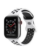 For Apple Watch Series 10 46mm / Ultra 2 Ultra 49mm / 9 8 7 45mm / SE (2023) SE (2022) SE 6 5 4 44mm / 3 2 1 42mm Watch Band, Size: S / M - White / Black