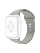 For Apple Watch Series 10 46mm / Ultra 2 Ultra 49mm / 9 8 7 45mm / SE (2023) SE (2022) SE 6 5 4 44mm / 3 2 1 42mm Wrist Strap Silicone Watchband with Double Buttons Buckle, Size S / M - Rock Grey