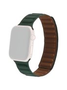 For Apple Watch Series 10 46mm / Ultra 2 Ultra 49mm / 9 8 7 45mm / SE (2023) SE (2022) SE 6 5 4 44mm / 3 2 1 42mm, Magnetic Watch Band Genuine Leather Watch Strap Replacement Parts - Cedar Green