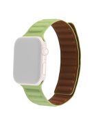 For Apple Watch Series 10 46mm / Ultra 2 Ultra 49mm / 9 8 7 45mm / SE (2023) SE (2022) SE 6 5 4 44mm / 3 2 1 42mm, Magnetic Watch Band Genuine Leather Watch Strap Replacement Parts - Green Grass