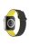 For Apple Watch Series 10 46mm / Ultra 2 Ultra 49mm / Series 9 8 7 45mm / SE (2023) SE (2022) SE 6 5 4 44mm / 3 2 1 42mm Magnetic Adsorption Silicone Strap Wrist Band with Tail Buckle - Black / Yellow