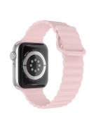 For Apple Watch Series 10 46mm / Ultra 2 Ultra 49mm / Series 9 8 7 45mm / SE (2023) SE (2022) SE 6 5 4 44mm / 3 2 1 42mm Magnetic Adsorption Silicone Strap Wrist Band with Tail Buckle - Pink