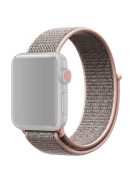 For Apple Watch Series 10 46mm / Ultra 2 Ultra 49mm / Series 9 8 7 45mm / SE (2023) SE (2022) SE 6 5 4 44mm / 3 2 1 42mm Nylon Watch Band Adjustable Breathable Replacement Wristband - Rose Gold Color