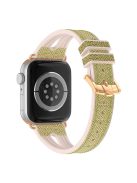 For Apple Watch Series 10 46mm / Ultra 2 Ultra 49mm / Series 9 8 7 45mm / SE (2023) SE (2022) SE 6 5 4 44mm / 3 2 1 42mm Silicone + Glitter Leather Watch Strap Adjustable Wristband - Gold