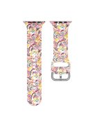 For Apple Watch Series 10 46mm / Ultra 2 Ultra 49mm / Series 9 8 7 45mm / SE (2023) SE (2022) SE 6 5 4 44mm / 3 2 1 42mm Silicone Pattern Printed Watch Strap Wristband with Buckle - Color Cloud