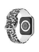 For Apple Watch Series 10 46mm / Ultra 2 Ultra 49mm / Series 9 8 7 45mm / SE (2023) SE (2022) SE 6 5 4 44mm / 3 2 1 42mm Silicone Pattern Printed Watch Strap Wristband with Buckle - Lace