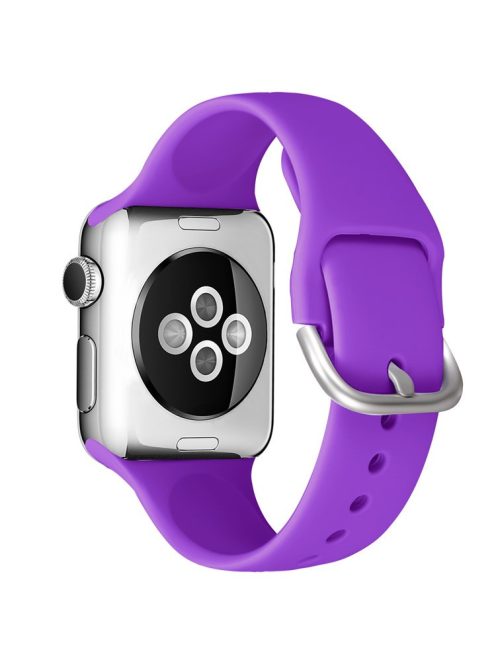 For Apple Watch Series 10 46mm / Ultra 2 Ultra 49mm / Series 9 8 7 45mm / SE (2023) SE (2022) SE 6 5 4 44mm / 3 2 1 42mm Silicone Watch Band Pin Buckle Quick Release Wrist Strap Replacement - Purple