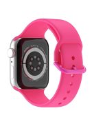 For Apple Watch Series 10 46mm / Ultra 2 Ultra 49mm / Series 9 8 7 45mm / SE (2023) SE (2022) SE 6 5 4 44mm / 3 2 1 42mm Silicone Watch Band Pin Buckle Quick Release Wrist Strap Replacement - Rose