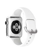 For Apple Watch Series 10 46mm / Ultra 2 Ultra 49mm / Series 9 8 7 45mm / SE (2023) SE (2022) SE 6 5 4 44mm / 3 2 1 42mm Silicone Watch Band Pin Buckle Quick Release Wrist Strap Replacement - White