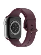 For Apple Watch Series 10 46mm / Ultra 2 Ultra 49mm / Series 9 8 7 45mm / SE (2023) SE (2022) SE 6 5 4 44mm / 3 2 1 42mm Silicone Watch Band Pin Buckle Quick Release Wrist Strap Replacement - Wine Red