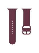 For Apple Watch Series 10 46mm / Ultra 2 Ultra 49mm / Series 9 8 7 45mm / SE (2023) SE (2022) SE 6 5 4 44mm / 3 2 1 42mm Silicone Watch Band Pin Buckle Quick Release Wrist Strap Replacement - Wine Red