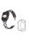 For Apple Watch Series 3 / 2 / 1 38mm Stylish Rhinestones Decor Hollow X-Shape Stainless Steel Wrist Strap + Transparent TPU Watch Case - Black