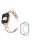 For Apple Watch Series 3 / 2 / 1 38mm Stylish Rhinestones Decor Hollow X-Shape Stainless Steel Wrist Strap + Transparent TPU Watch Case - Gold