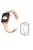 For Apple Watch Series 3 / 2 / 1 38mm Stylish Rhinestones Decor Hollow X-Shape Stainless Steel Wrist Strap + Transparent TPU Watch Case - Rose Gold