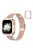 For Apple Watch Series 3 / 2 / 1 38mm T-Shape Buckle Milanese Watch Strap Metal Wrist Band with Rhinestone Decor Anti-Scratch PC Watch Case - Rose Gold