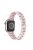 For Apple Watch Series 3 / 2 / 1 38mm Thread Design Stainless Steel Watch Strap + Double Row Rhinestone PC Protective Case - Rose Pink / Rose Pink