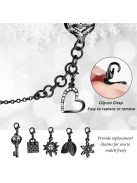 For Apple Watch Series 3 / 2 / 1 42mm Metal Watch Band Bracelet with Hollow PC Frame Rhinestone Decor Pendant Wristband Strap - Black