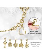 For Apple Watch Series 3 / 2 / 1 42mm Metal Watch Band Bracelet with Hollow PC Frame Rhinestone Decor Pendant Wristband Strap - Gold