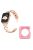 For Apple Watch Series 3 / 2 / 1 42mm Replacement Strap Hollow X-Shape Rhinestones Decor Stainless Steel Band + Pink TPU Protective Case - Rose Gold