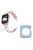 For Apple Watch Series 3 / 2 / 1 42mm Rhinestones Decor Hollow X-Shape Stainless Steel Wrist Band + Glitter Blue TPU Watch Case - Rose Pink