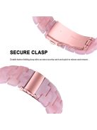 For Apple Watch Series 3 / 2 / 1 42mm Smart Watch Strap 3 Beads Resin Replacement Wrist Band with Transparent Watch Case - Pearl Pink