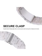 For Apple Watch Series 3 / 2 / 1 42mm Smart Watch Strap 3 Beads Resin Replacement Wrist Band with Transparent Watch Case - Pearl White