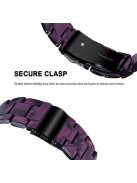 For Apple Watch Series 3 / 2 / 1 42mm Smart Watch Strap 3 Beads Resin Replacement Wrist Band with Transparent Watch Case - Purple