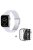 For Apple Watch Series 3 / 2 / 1 42mm Smart Watch Strap 3 Beads Resin Replacement Wrist Band with Transparent Watch Case - White