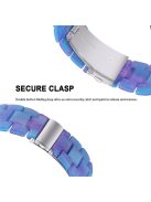 For Apple Watch Series 3 / 2 / 1 42mm Watch Band 3 Beads Resin Stainless Steel Folding Clasp Wrist Strap with Transparent Watch Case - Blue Purple Mix