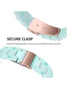 For Apple Watch Series 3 / 2 / 1 42mm Watch Band 3 Beads Resin Stainless Steel Folding Clasp Wrist Strap with Transparent Watch Case - Bright Green