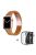 For Apple Watch Series 3 / 2 / 1 42mm Watch Band 3 Beads Resin Stainless Steel Folding Clasp Wrist Strap with Transparent Watch Case - Caramel