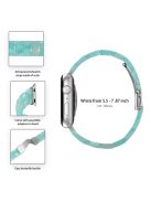 For Apple Watch Series 3 / 2 / 1 42mm Watch Band 3 Beads Resin Stainless Steel Folding Clasp Wrist Strap with Transparent Watch Case - Emerald Green