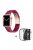 For Apple Watch Series 3 / 2 / 1 42mm Watch Band 3 Beads Resin Stainless Steel Folding Clasp Wrist Strap with Transparent Watch Case - Marble Red