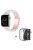 For Apple Watch Series 3 / 2 / 1 42mm Watch Band 3 Beads Resin Stainless Steel Folding Clasp Wrist Strap with Transparent Watch Case - Pink Mix